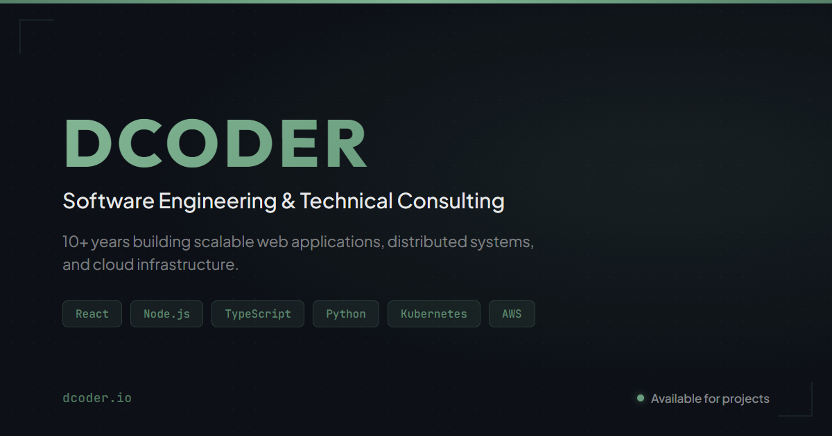 DCODER | Software Engineering & Technology Solutions